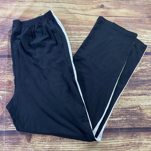 Anthony Richards Womens Sweatpants Large Black White Stripe Elastic Waist - Picture 1 of 9